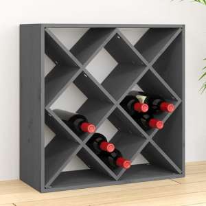 Newkirk Pine Wood Box Shape Wine Rack In Grey