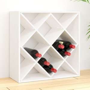 Newkirk Pine Wood Box Shape Wine Rack In White