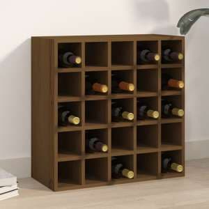 Newkirk Pine Wood Wine Rack With 25 Shelves In Honey Brown