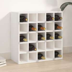 Newkirk Pine Wood Wine Rack With 25 Shelves In White