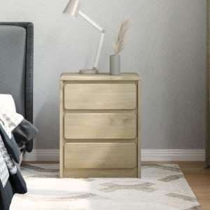 Newport Wooden Bedside Cabinet With 3 Drawers In Oak - UK