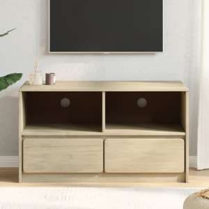 Newport Wooden TV Stand With 2 Drawers In Oak - UK