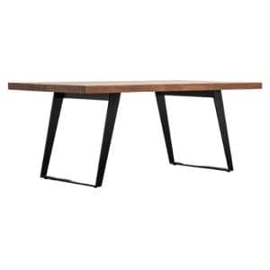 Newtown Large Wooden Dining Table With Metal Legs In Natural - UK