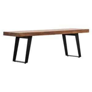 Newtown Small Wooden Dining Bench With Metal Legs In Natural