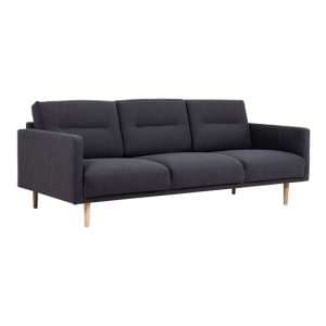 Nexa Fabric 3 Seater Sofa In Anthracite With Oak Legs - UK