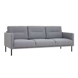 Nexa Fabric 3 Seater Sofa In Soul Grey With Black Legs - UK