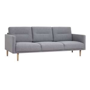 Nexa Fabric 3 Seater Sofa In Soul Grey With Oak Legs - UK