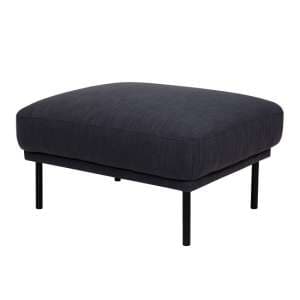 Nexa Fabric Footstool In Anthracite With Black Legs - UK