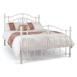 Nice Metal King Size Bed In Glossy White