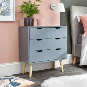 Norwich Wooden Chest Of 4 Drawers In Dark Grey - UK