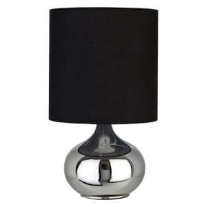 Nikowi Black Fabric Shade Table Lamp With Chrome Metal Base