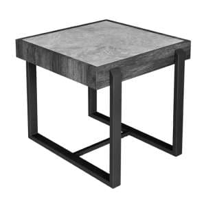 Niort Ceramic Sintered Stone Side Table In Concrete Grey