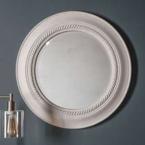 Nisan Round Wall Mirror In White Frame - UK
