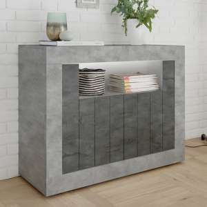 Nitro LED 2 Door Wooden Sideboard In Cement Effect And Oxide - UK