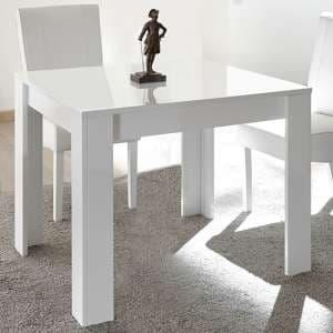 Nitro Square High Gloss Dining Table In White