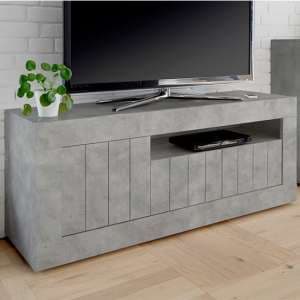 Nitro Wooden TV Stand With 3 Doors In Concrete Effect - UK