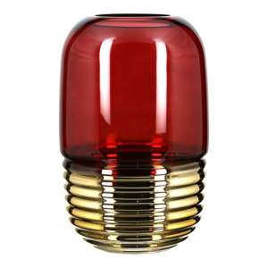 Noble Glass Decorative Vase In Burgundy And Gold