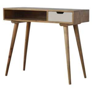 Nobly Wooden Study Desk In White And Oak Ish - UK