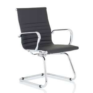 Nola Leather Cantilever Office Visitor Chair In Black