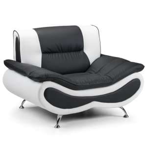 Nonoil Faux Leather Armchair In Black And White - UK
