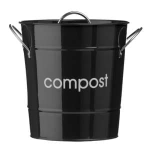 Norco Metal Compost Bathroom Bin In Black - UK