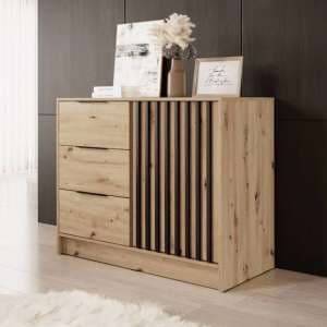 Norco Wooden Sideboard With 1 Door 3 Drawers In Artisan Oak - UK