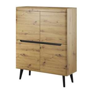Newry Wooden Sideboard With 2 Doors 6 Shelves In Artisan Oak - UK