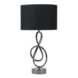 Norman Black Linen Shade Table Lamp With Black G-Clef Base - UK