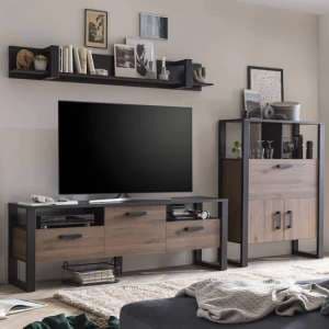 North Wooden Living Room Furniture Set 2 In Okapi Walnut