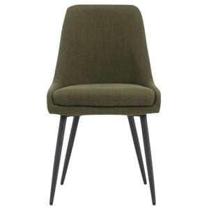 Norton Fabric Dining Chair In Dark Green With Metal Frame - UK
