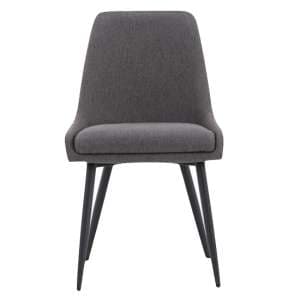 Norton Fabric Dining Chair In Dark Grey With Metal Frame - UK