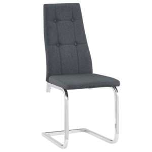 Nova Fabric Dining Chair In Grey With Chrome Legs - UK