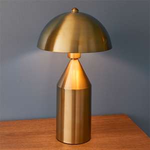 Nova Table Lamp In Antique Brass And Gloss White - UK