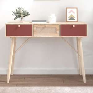 Nova Wooden Console Table With 3 Drawers In Brown
