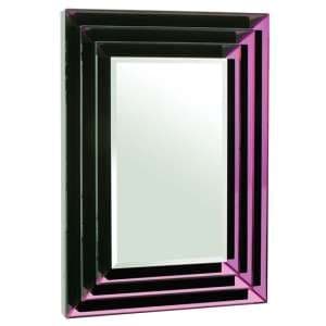 Nthrow Rectangular Wall Mirror In Purple Bevelled Frame - UK