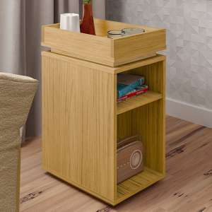 Nuneaton Wooden Storage Side Table In Oak Effect - UK