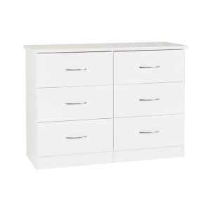 Noir 6 Drawers Chest Of Drawers In White High Gloss - UK