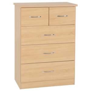 Noir Chest Of Drawers In Sonoma Oak With 5 Drawers - UK