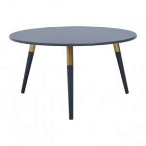 Nusakan Wooden Coffee Table In Dark Grey And Gold - UK