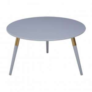 Nusakan Wooden Coffee Table In Light Grey And Gold