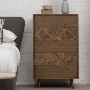 Nushagak Wooden Chest Of 5 Drawers In Natural - UK