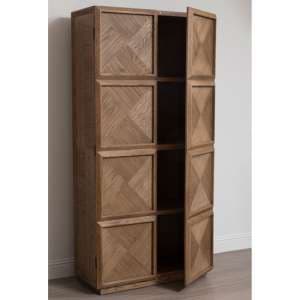 Nushagak Wooden Storage Cabinet With 2 Doors In Brown - UK