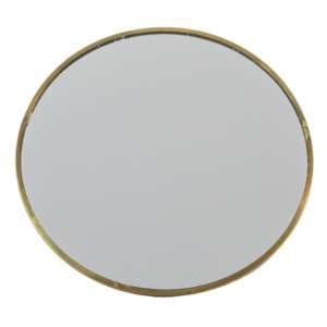 Nyla Small Round Dressing Mirror With Stand In Brass Frame - UK