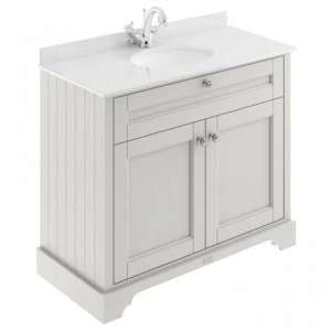 Ocala 102cm Floor Vanity With 1TH White Marble Basin In Sand
