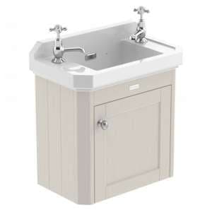 Ocala 51.5cm Wall Vanity Unit With 2TH Basin In Timeless Sand - UK