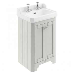 Ocala 56cm Floor Vanity Unit With 2TH Basin In Timeless Sand - UK