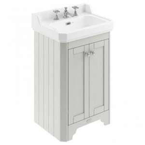 Ocala 56cm Floor Vanity Unit With 3TH Basin In Timeless Sand - UK