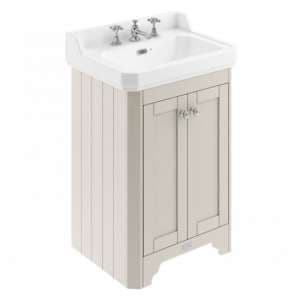 Ocala 59.5cm Floor Vanity Unit With 3TH Basin In Timeless Sand - UK
