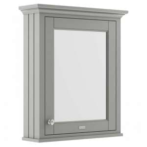 Ocala 65cm Mirrored Cabinet In Storm Grey With 1 Door - UK