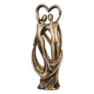 Ocala Polyresin Figure Heart Couple Sculpture In Gold - UK